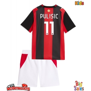 AC Milan Christian Pulisic #11 Replica Home Stadium Kit for Kids 2026-27 Short Sleeve (+ pants)